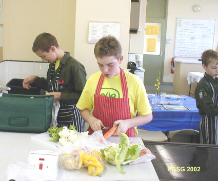 District Chef Cooking Competition 2002 - Starting to prepare the Vegtables, while waiting for the Mince to arrive 