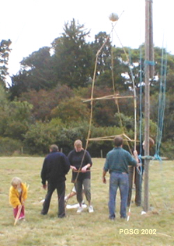 Group Camp 2002 - Challenge to get the Ball as high off the ground with a free standing object