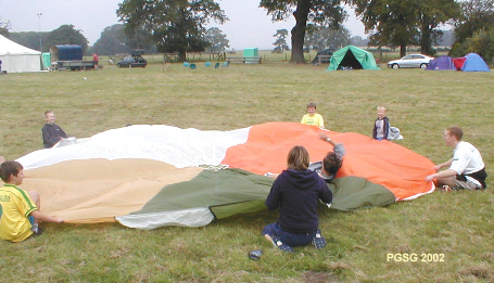 Group Camp 2002 - Challenge Playing Parashute Games