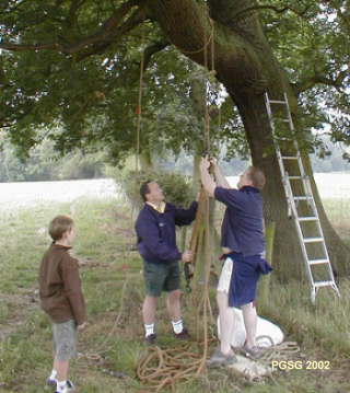 Group Camp 2002 - Challenge Blocks and Tackle Lifting Team off the Ground