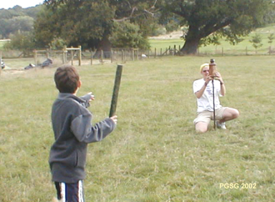 Group Camp 2002 - Challenge Ant sally - hit object of post Not Akela