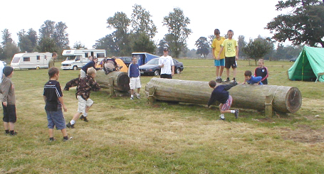 Group Camp 2002 - Playing on the Logs