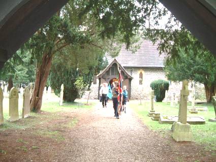 Rememberance Sunday 2005 - Flags Outside Church