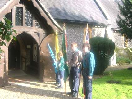 Rememberance Sunday 2006 - Flags Outside Church